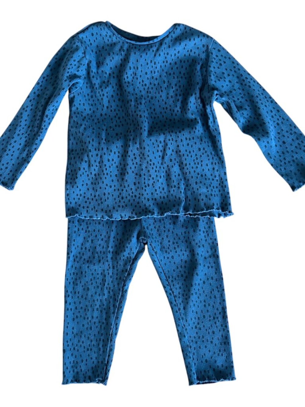 Zara Baby Girl Ribbed Loungewear Matching Set Size 12-18 Months Polka Dot Ruffle